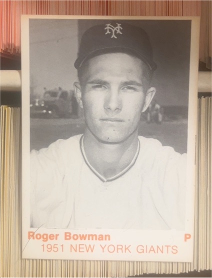 1975 TCMA 1951 New York Giants Roger Bowman — front