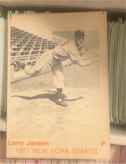 1951 New York Giants Larry Jansen — front