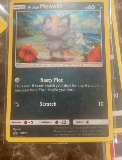 2017 Pokémon SM Black Star Promo #SM51 Alolan Meowth — front