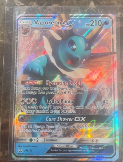 2019 Pokémon SM Promo #SM172 Vaporeon GX — front