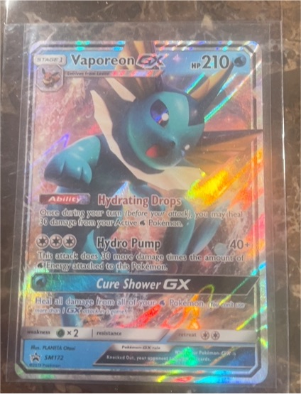 2019 Pokémon TCG SM172 Vaporeon GX — front