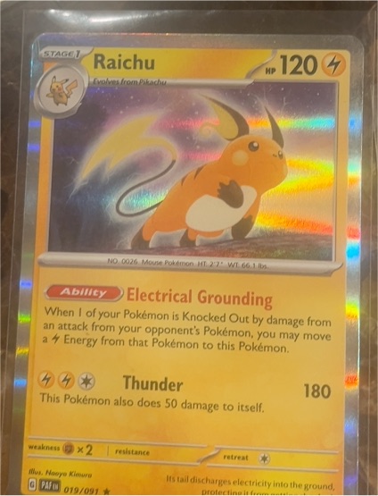2024 Pokémon Paldean Fates #019 Raichu — front