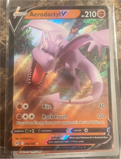 2023 Pokémon TCG Sword & Shield Lost Origin #092 Aerodactyl V — front