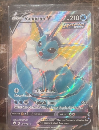 2021 Pokémon TCG Evolving Skies #172 Vaporeon V — front