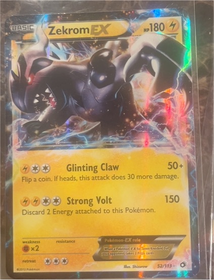 2013 Pokémon #52 Zekrom EX — front