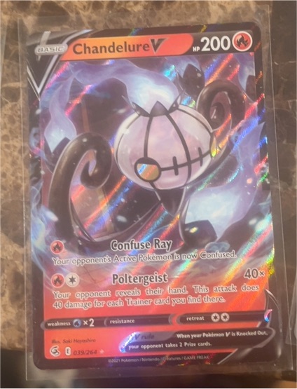 2021 Pokemon Fusion Strike #039 Chandelure V — front