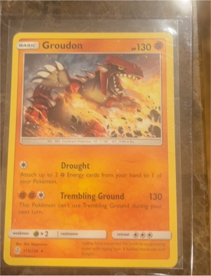 2019 Pokemon Sun & Moon Cosmic Eclipse #113 Groudon — front