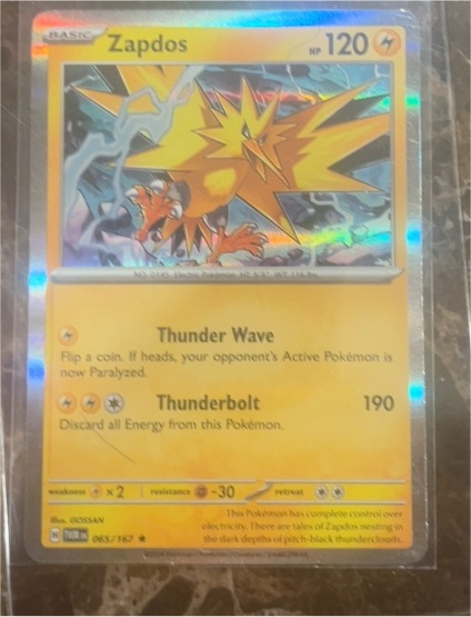 2024 Pokemon SV06: Twilight Masquerade #065/167 Zapdos — front