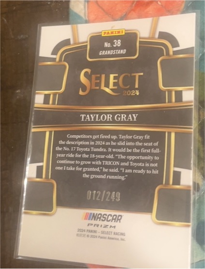 2024 Panini Select Grandstand #38 Taylor Gray — front