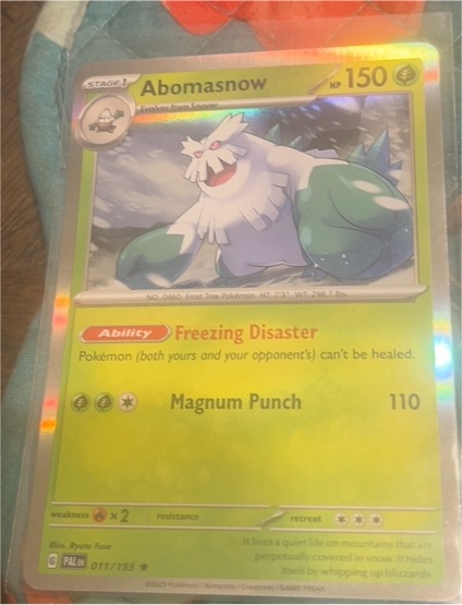 2023 Pokémon SV02: Paldea Evolved #011 Abomasnow — front