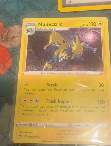 2020 Pokémon TCG Darkness Ablaze #59 Manectric — front