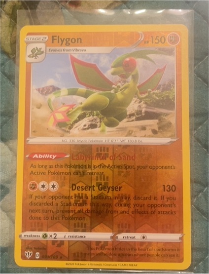 2020 Pokemon Sword & Shield Darkness Ablaze #91 Flygon — front