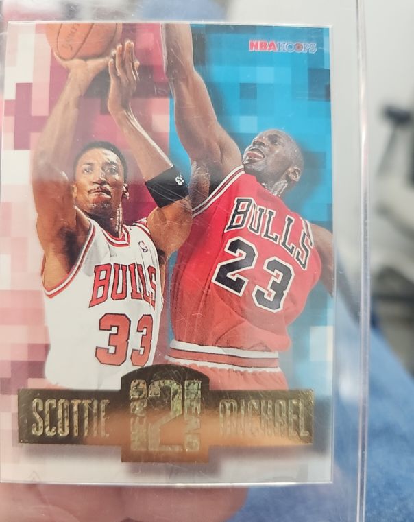 1996 NBA Hoops Head 2 Head #HH2 Michael Jordan Scottie Pippen — front