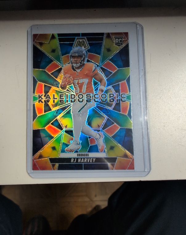 2025 Panini Mosaic #22 RJ Harvey Kaleidoscopic Rookie — front