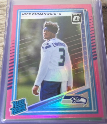 2025 Panini Donruss Optic #348 Nick Emmanwori Rated Rookie Preview Pink — front