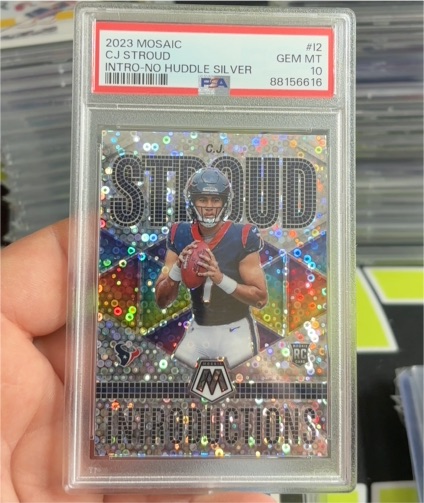 2023 Panini Mosaic Introductions No Huddle Silver Prizm #I-2 C.J. Stroud — front