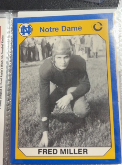 1990 Collegiate Collection Notre Dame #120 Fred Miller — front