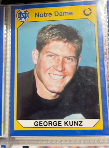 1990 Collegiate Collection Notre Dame #7 George Kunz — front