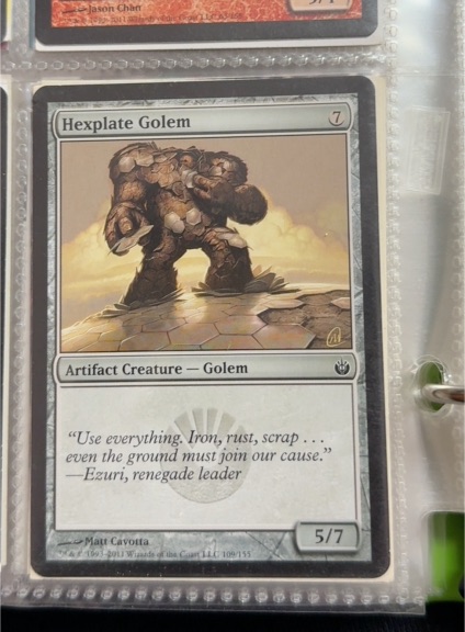 2011 Magic: The Gathering Mirrodin Besieged #109 Hexplate Golem — front