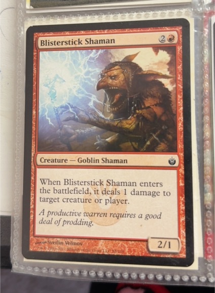 2011 Magic: The Gathering Mirrodin Besieged #58 Blisterstick Shaman — front