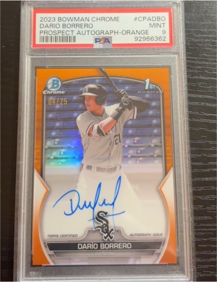 2023 Bowman Chrome #CPADBO Dario Borrero Prospect Autograph Orange — front