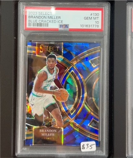 2023 Panini Select #130 Brandon Miller Blue Cracked Ice — front