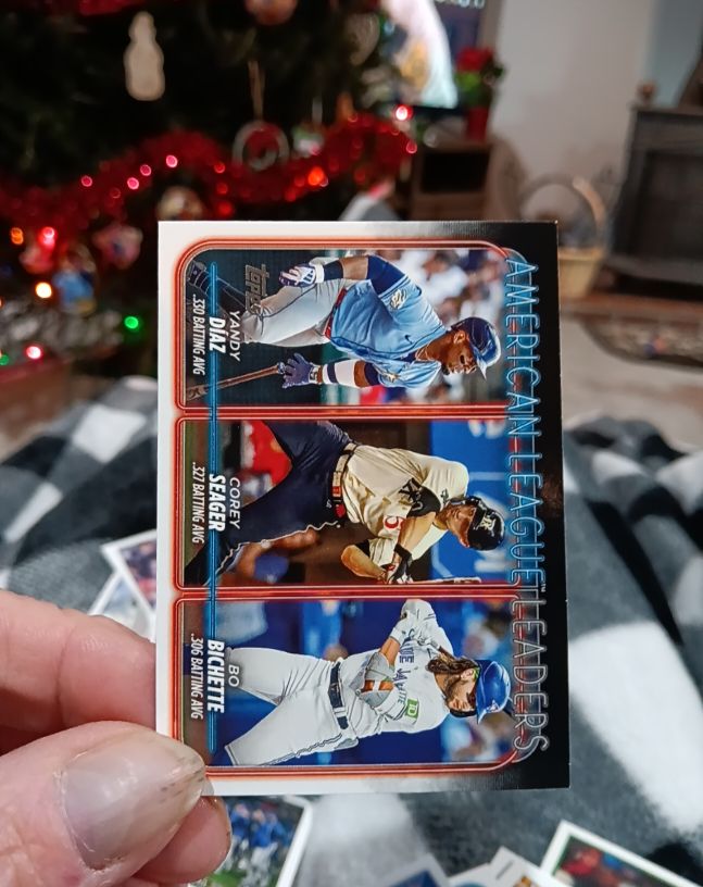 2024 Topps Series 1 #149 American League Leaders Bo Bichette Yandy Diaz Corey Seager — front