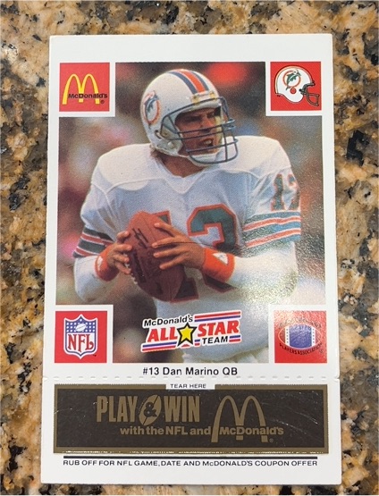 1986 McDonald's All-Star Team #13 Dan Marino — front