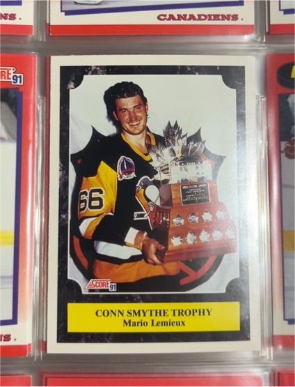 1991-92 Score #426 Mario Lemieux Conn Smythe Trophy — front