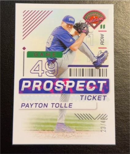 2024 Panini Prospect Edition #49 Payton Tolle Prospect Ticket — front