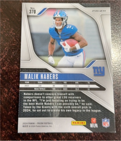 2024 Panini Prizm #370 Malik Nabers — front