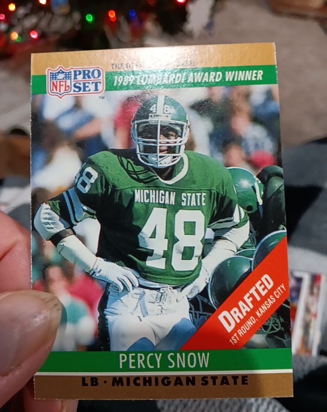 1990 Pro Set #21 Percy Snow — front