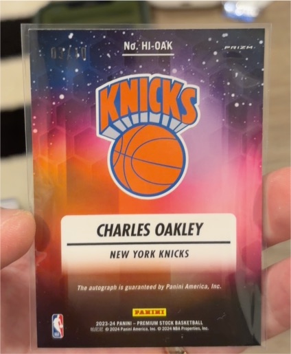 2023-24 Panini Prizm Premium Stock #HI-OAK Charles Oakley — front