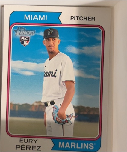 2023 Topps Heritage #545 Eury Pérez — front