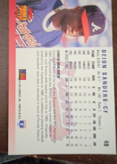 1992 Leaf #46 Deion Sanders — back