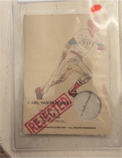 1954 Authenticated Ink Rejected Carl Yastrzemski — front