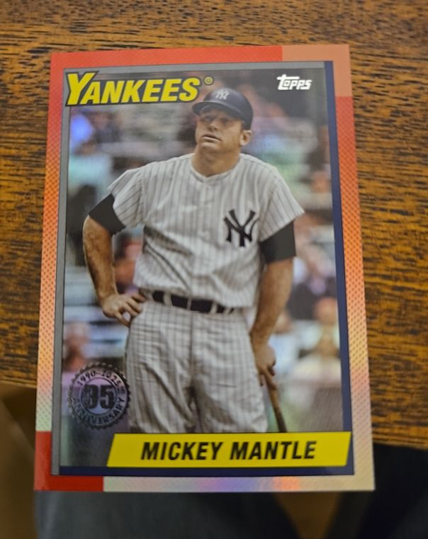 2025 Topps Update #U90-43 Mickey Mantle 1990 Topps Baseball 35th Anniversary — front