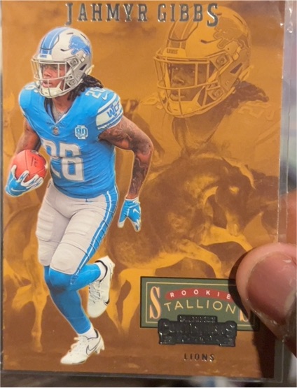 2023 Panini Contenders #13 Jahmyr Gibbs Rookie Stallions — front