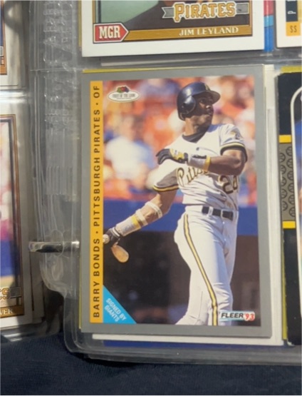 1993 Fleer #6 Barry Bonds Pittsburgh Pirates Fruit of the Loom — front