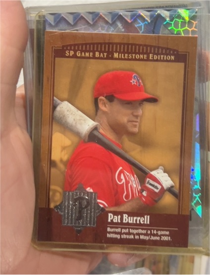 2001 SP Game Bat Milestone Edition Pat Burrell — front