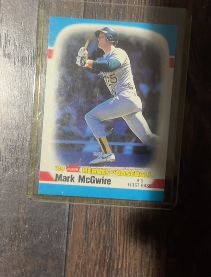1989 Fleer Heroes of Baseball #28 Mark McGwire — front