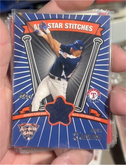 2005 Topps Update All-Star Stitches #ASR-MTE Mark Teixeira — front