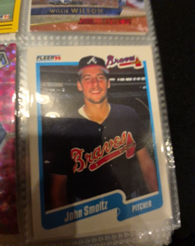 1990 Fleer #595 John Smoltz — front