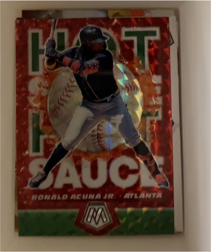 2021 Panini Mosaic Hot Sauce #HS6 Ronald Acuna Jr. — front
