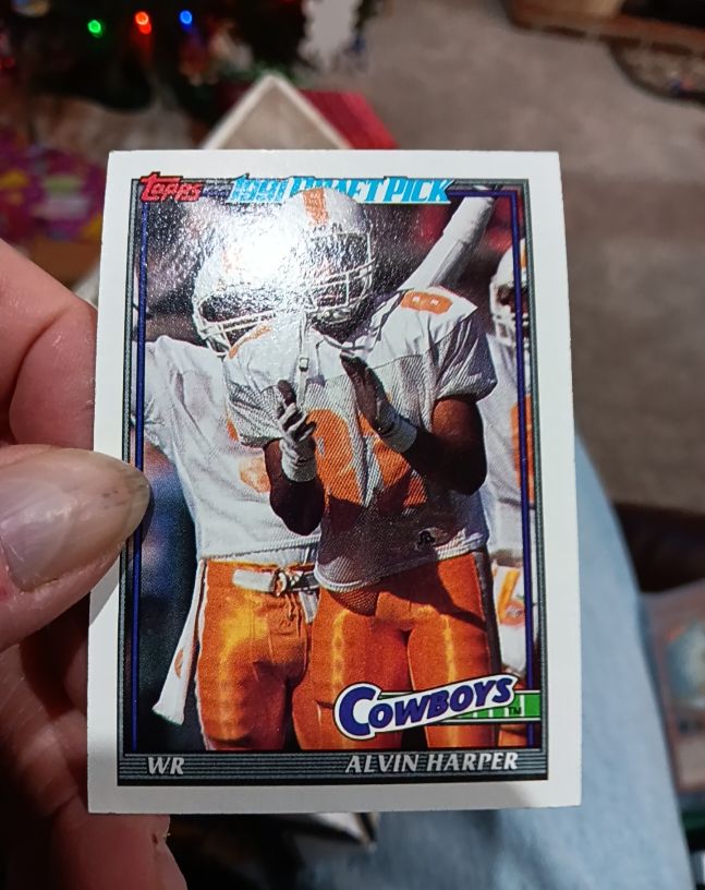 1991 Topps #375 Alvin Harper Dallas Cowboys Rookie Draft Pick — front
