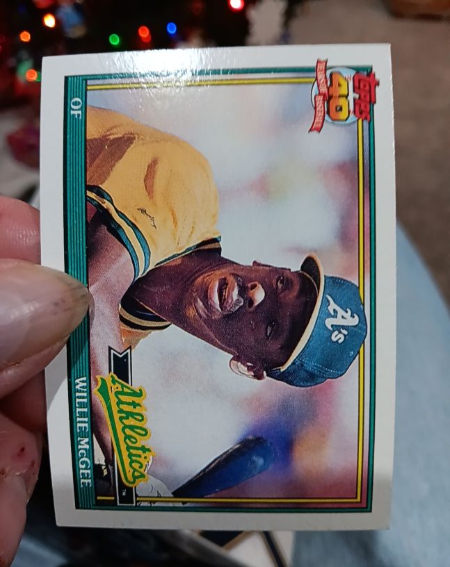 1991 Topps #380 Willie McGee — front