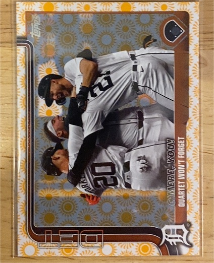 2025 Topps #491 C'mere, You! Quartet Won't Forget Detroit Tigers — front