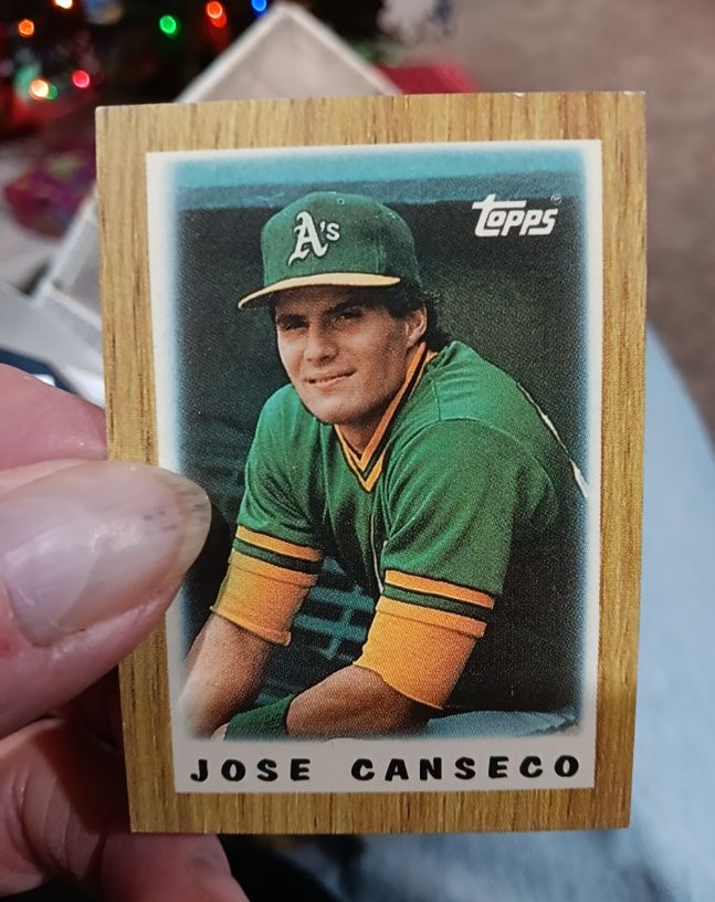 1987 Topps League Leaders Mini #68 Jose Canseco — front