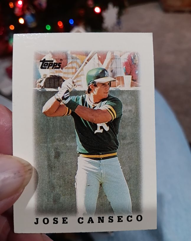 1988 Topps League Leaders Mini #30 Jose Canseco — front