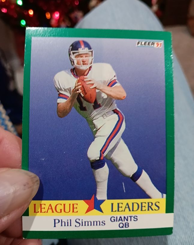 1991 Fleer #414 Phil Simms League Leaders — front